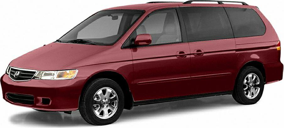 Red minivan with side sliding doors and alloy wheels