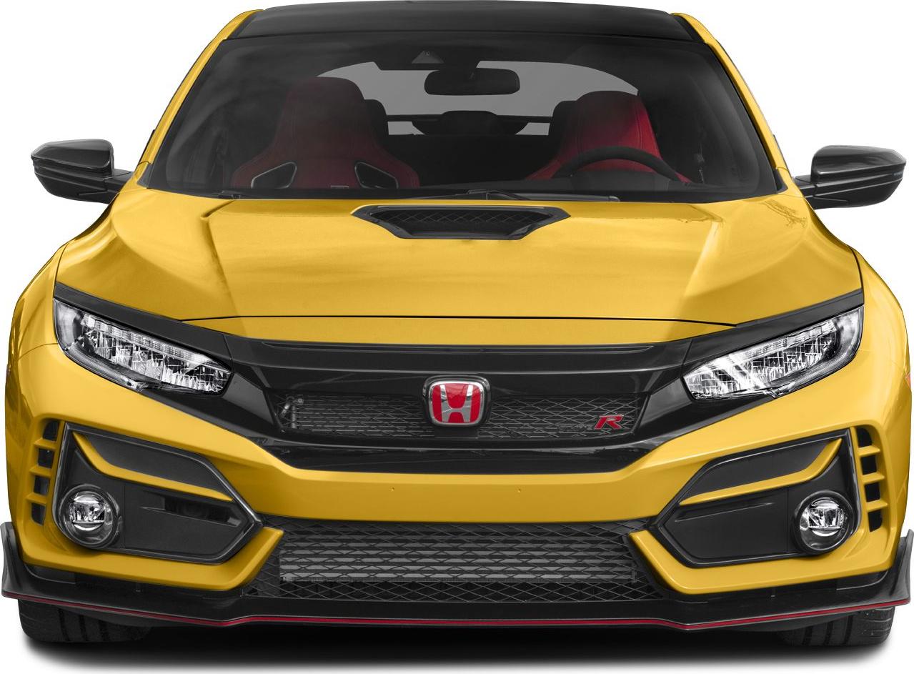 Aggressive front fascia with sporty grille, headlights, and aerodynamic elements
