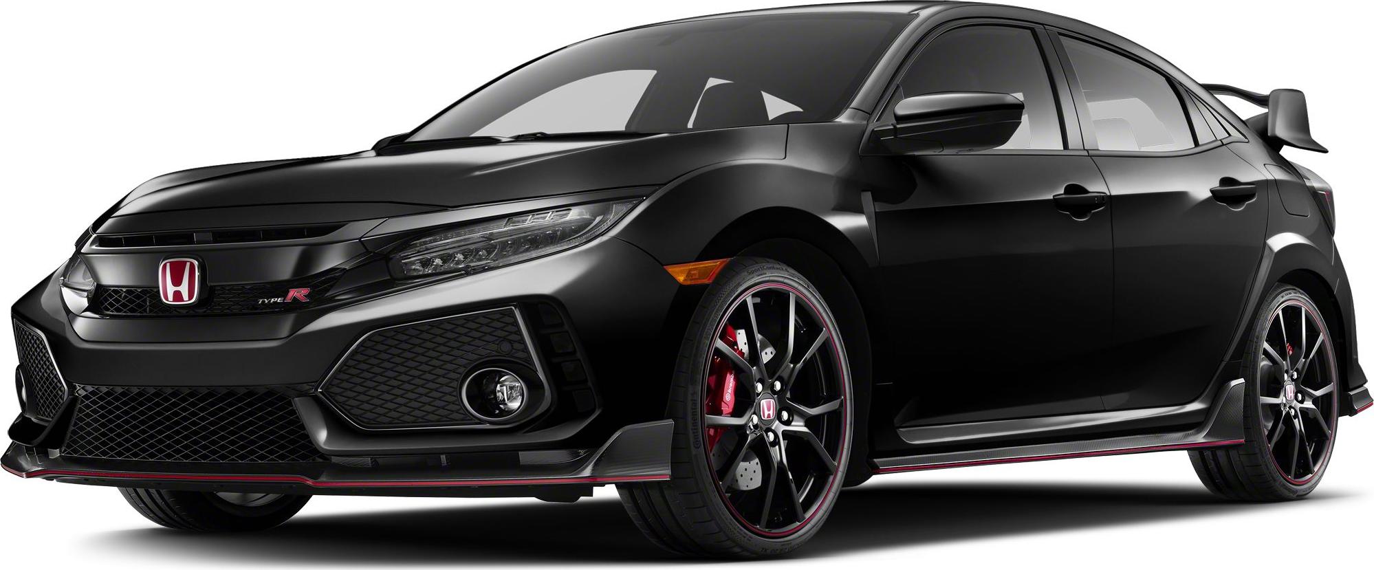 Black sporty hatchback with aggressive front and side aerodynamic design