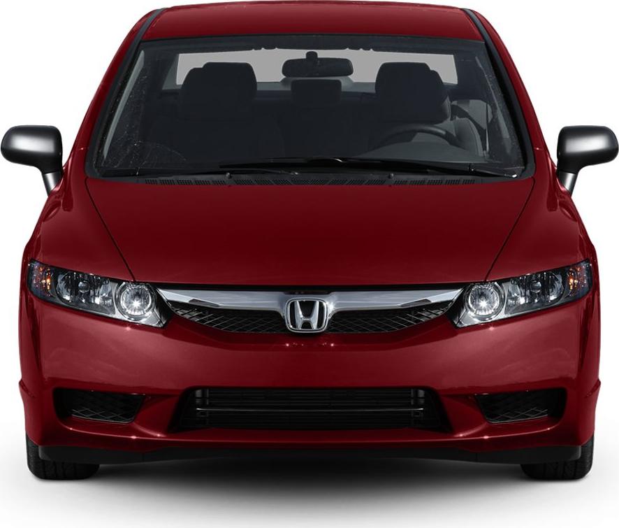 Front view with LED headlights and distinctive grille