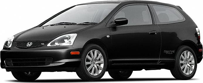 Black sporty hatchback with sleek, aerodynamic coupe design and alloy wheels