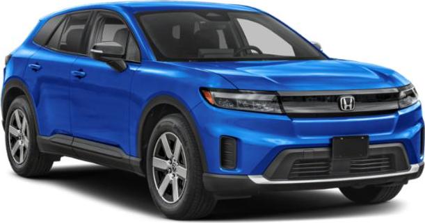 Front three-quarter view of blue electric SUV with sleek headlights