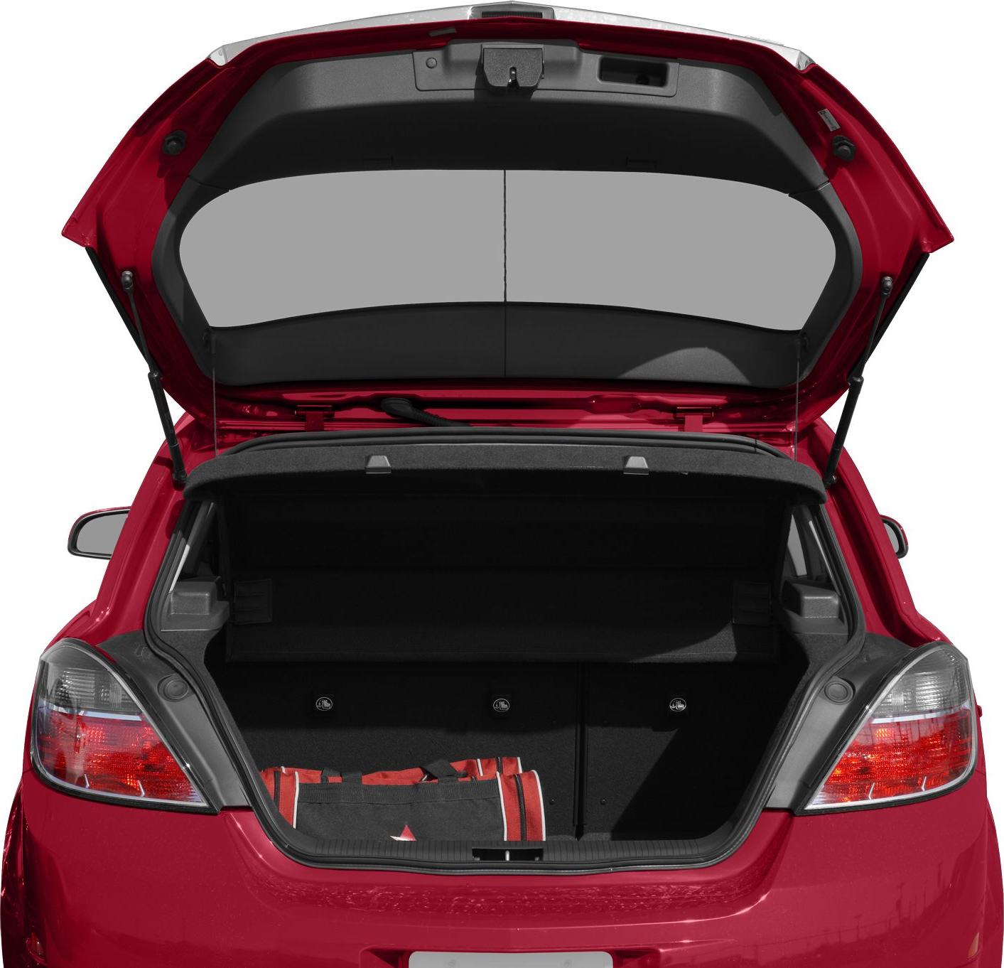 Open trunk of hatchback car showing cargo space