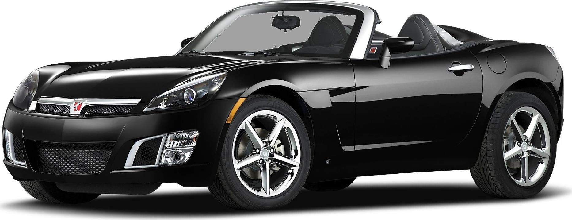 Front-side view of black convertible with alloy wheels