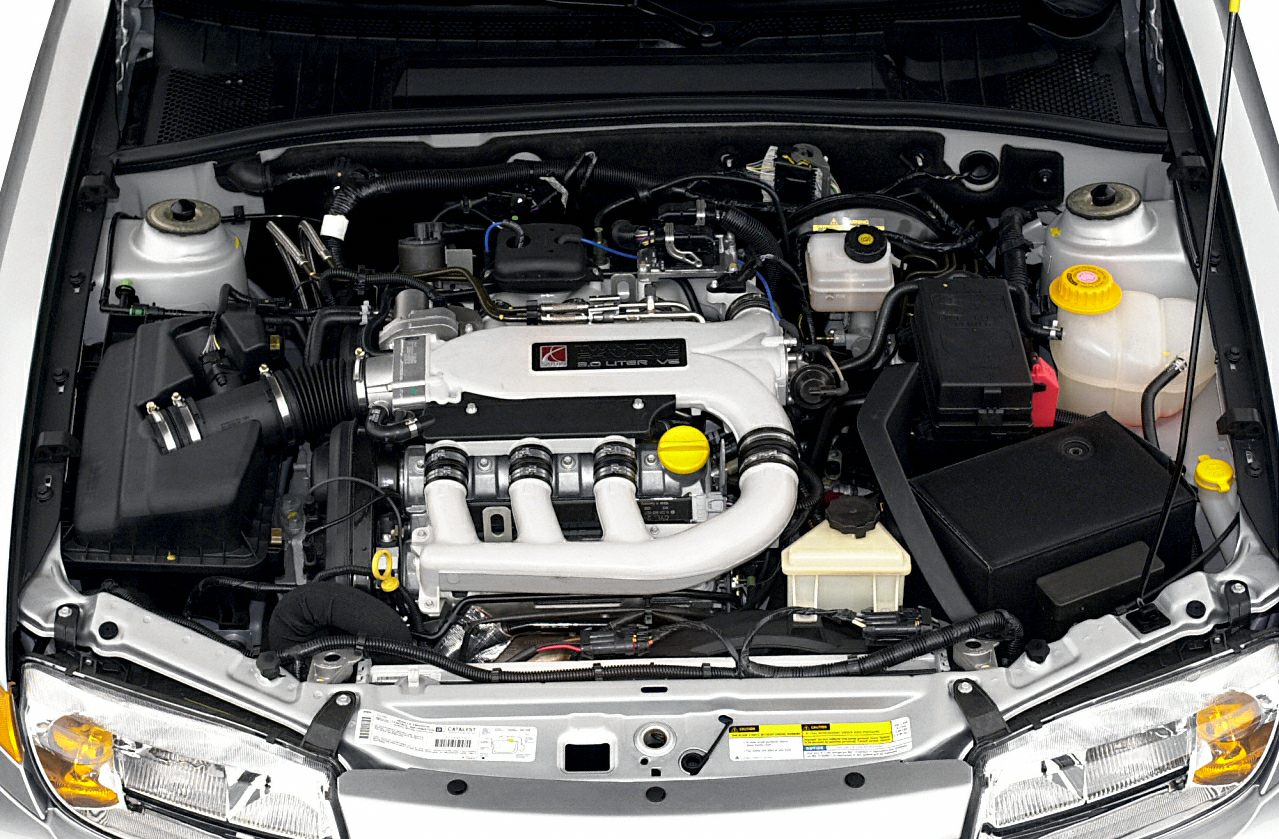 Engine bay with 3.0 liter V6 engine and surrounding components