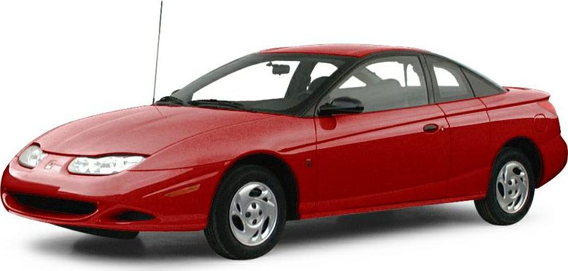 Red coupe front view with aerodynamic body and compact design