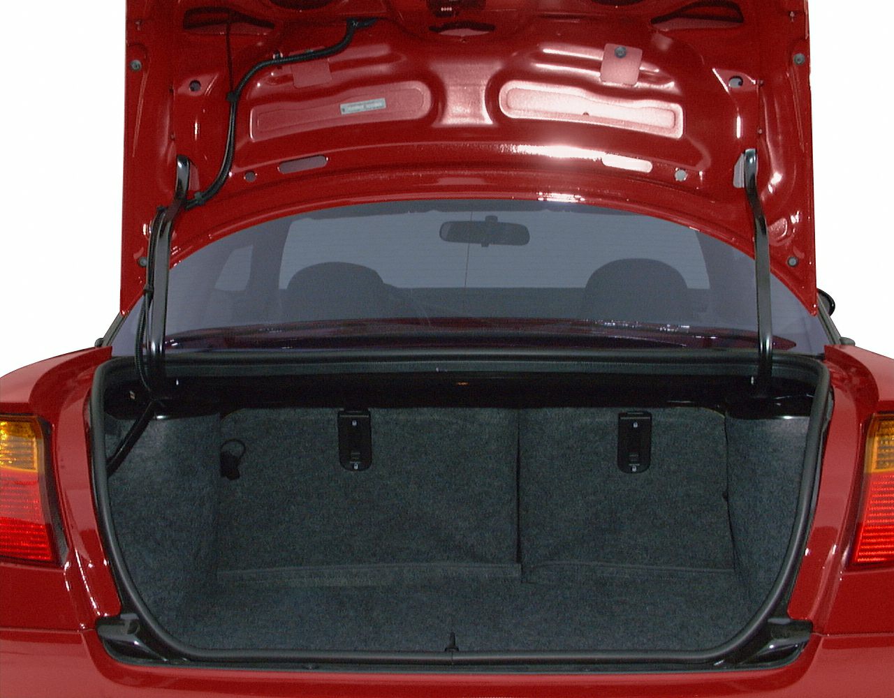 Open trunk interior with spacious cargo area and rear window view