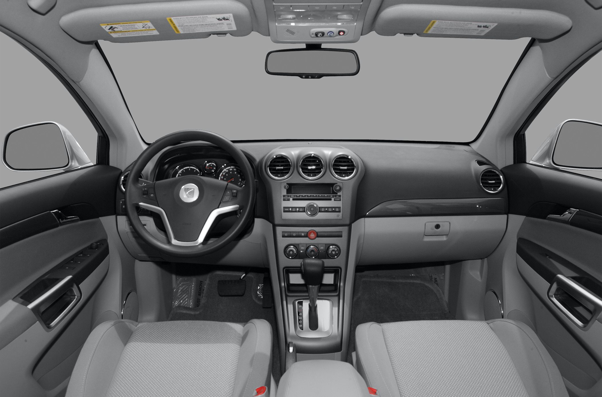 Dashboard and steering wheel with center console and automatic gear shift