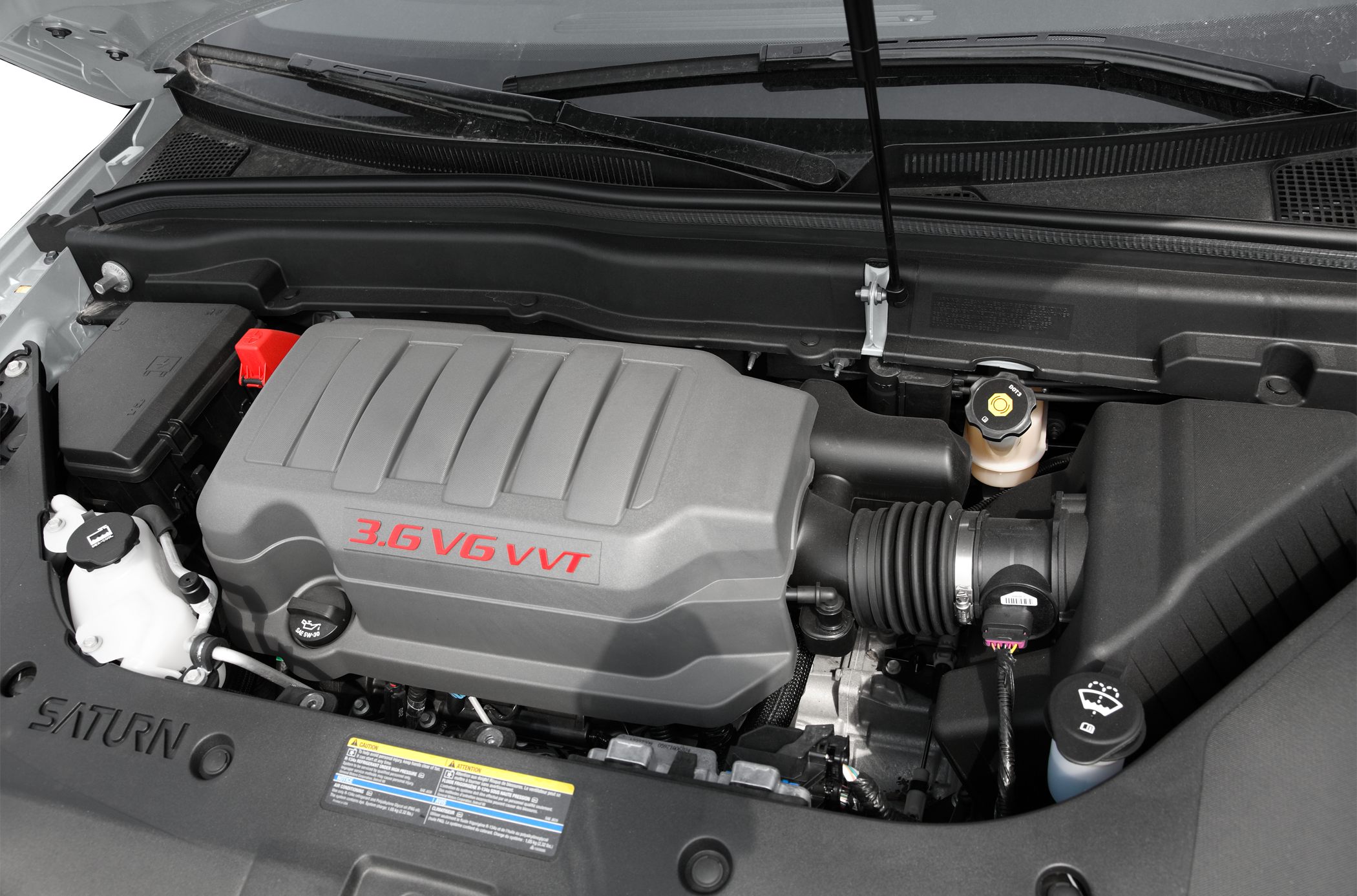 Engine bay with 3.6L V6 VVT engine and components