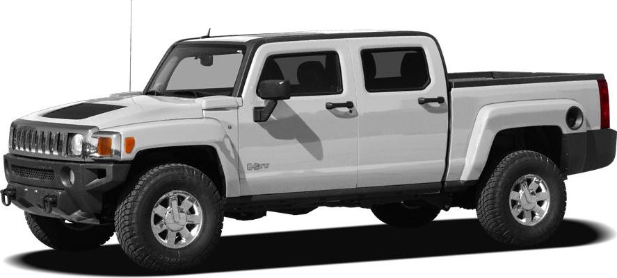 Side profile of a crew cab pickup with off-road tires and rugged design.
