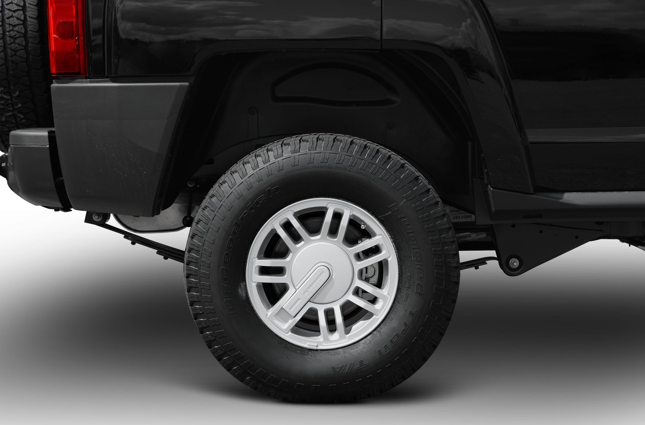 Close-up of a rear wheel with BFGoodrich Rugged Trail T/A tire