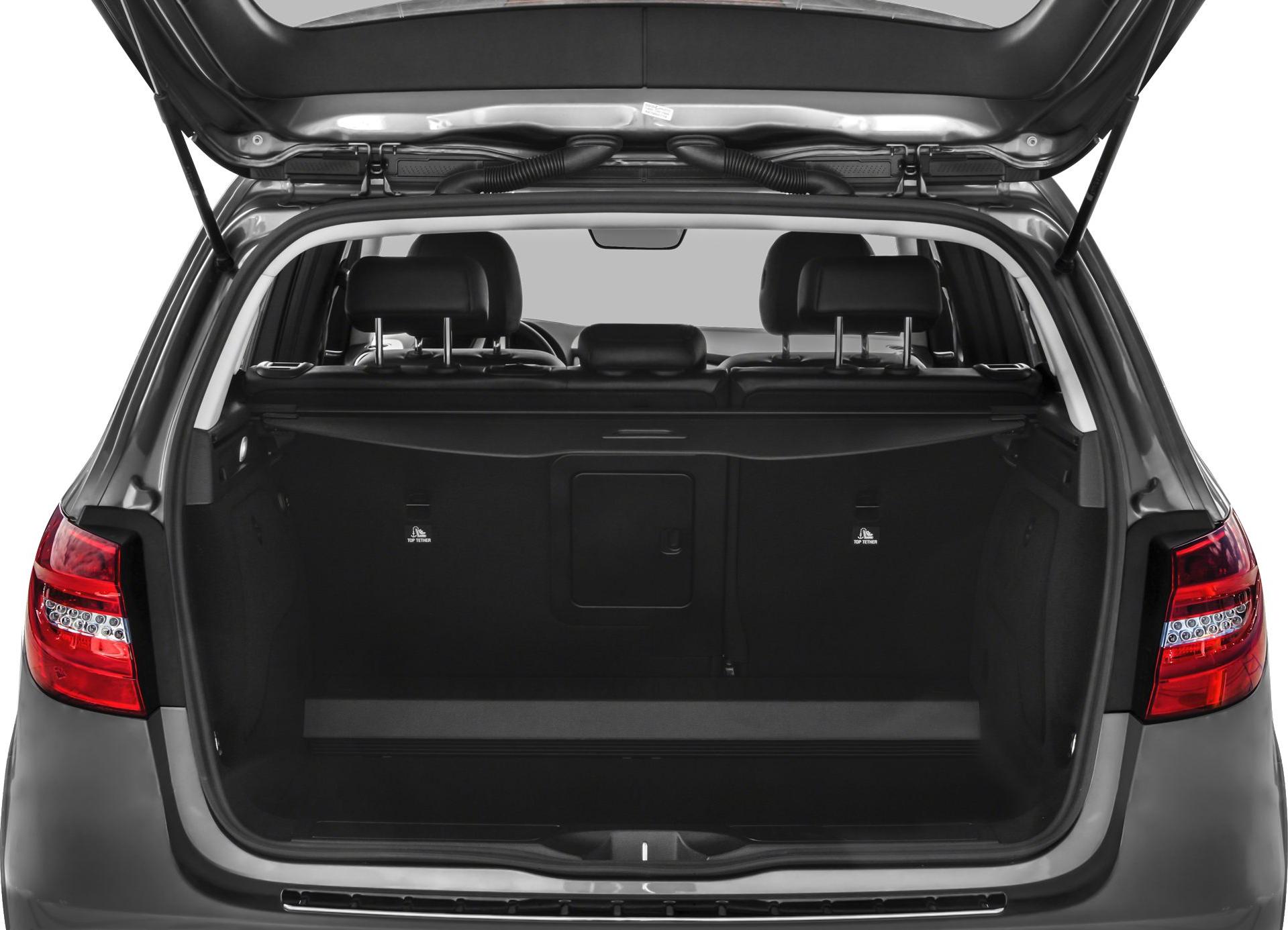 Open hatchback trunk space with rear seats and cargo area
