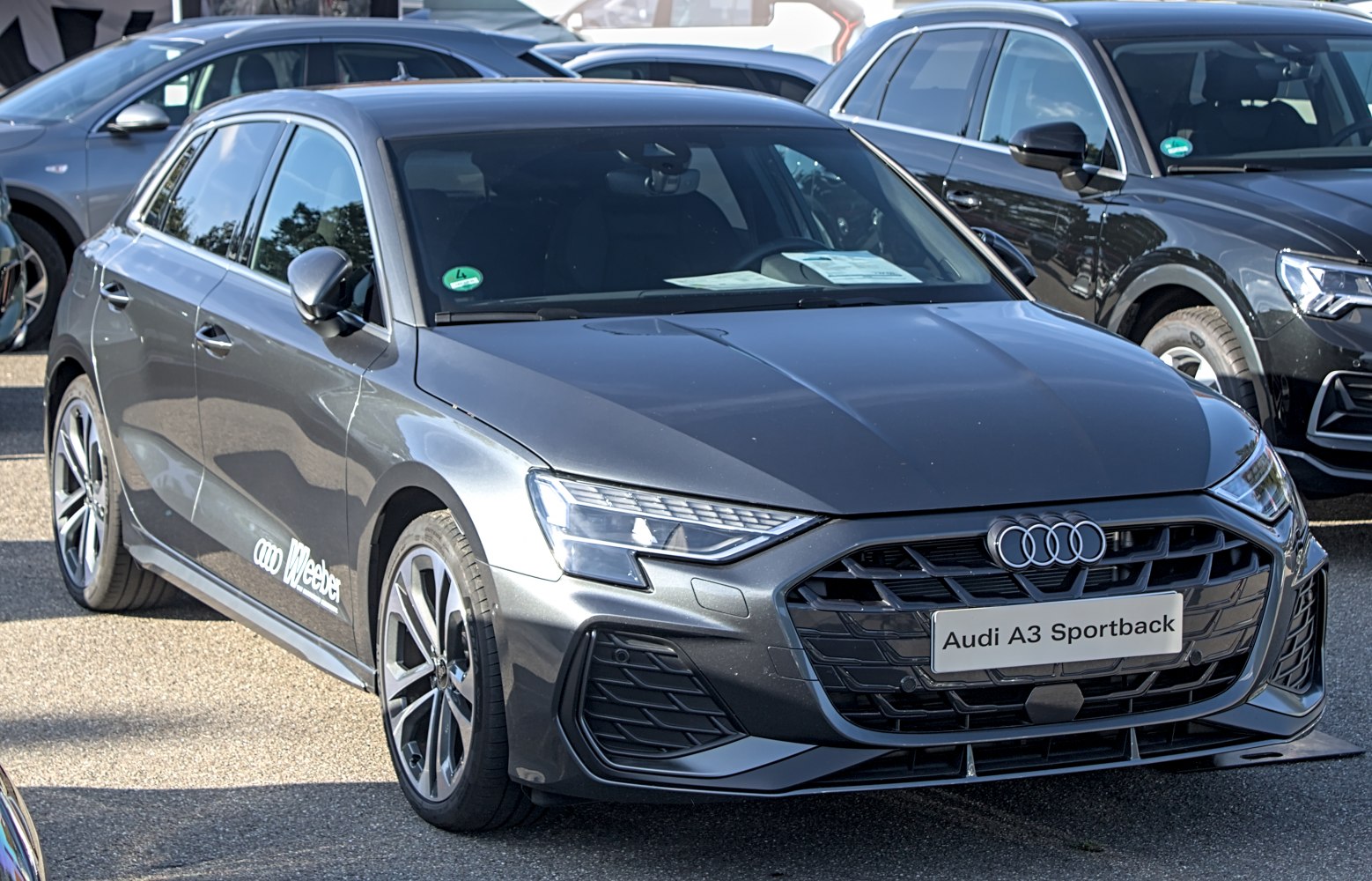 Audi A3 Sportback 2024 facelift front grille and LED headlights