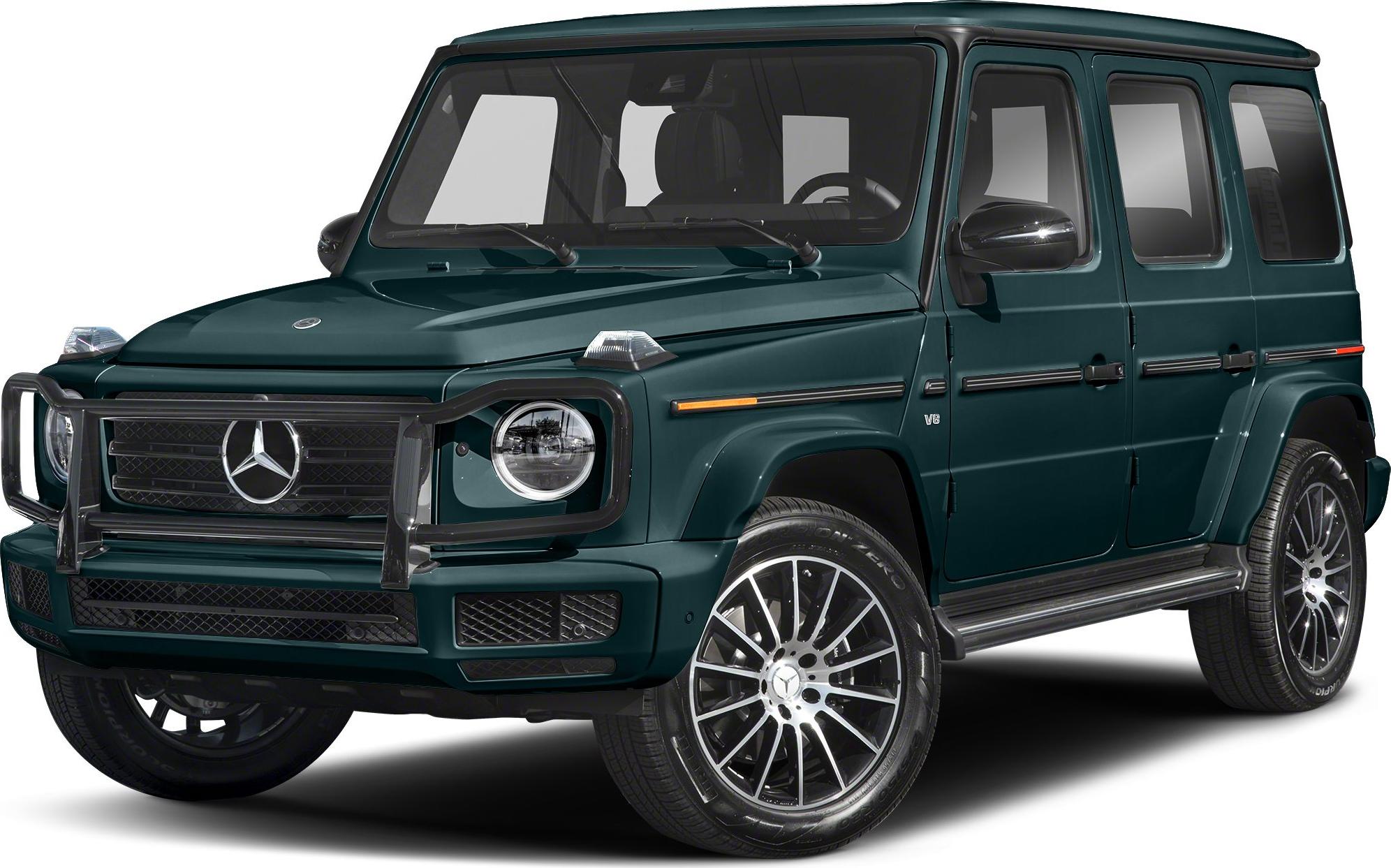 Front grille with protective bars and multi-spoke alloy wheels