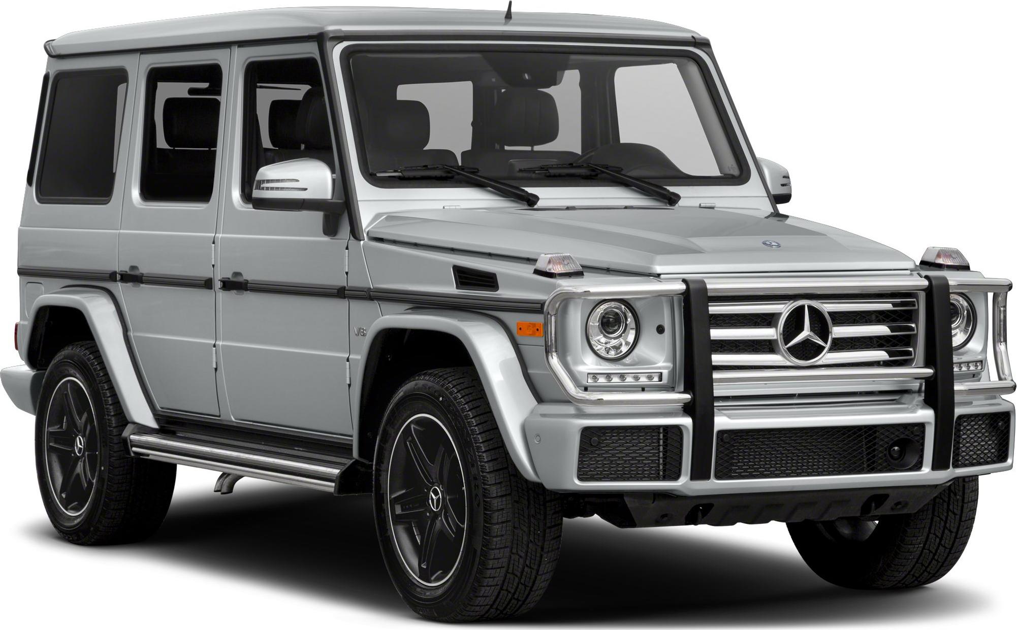 Luxury SUV with bull bar and round LED headlights