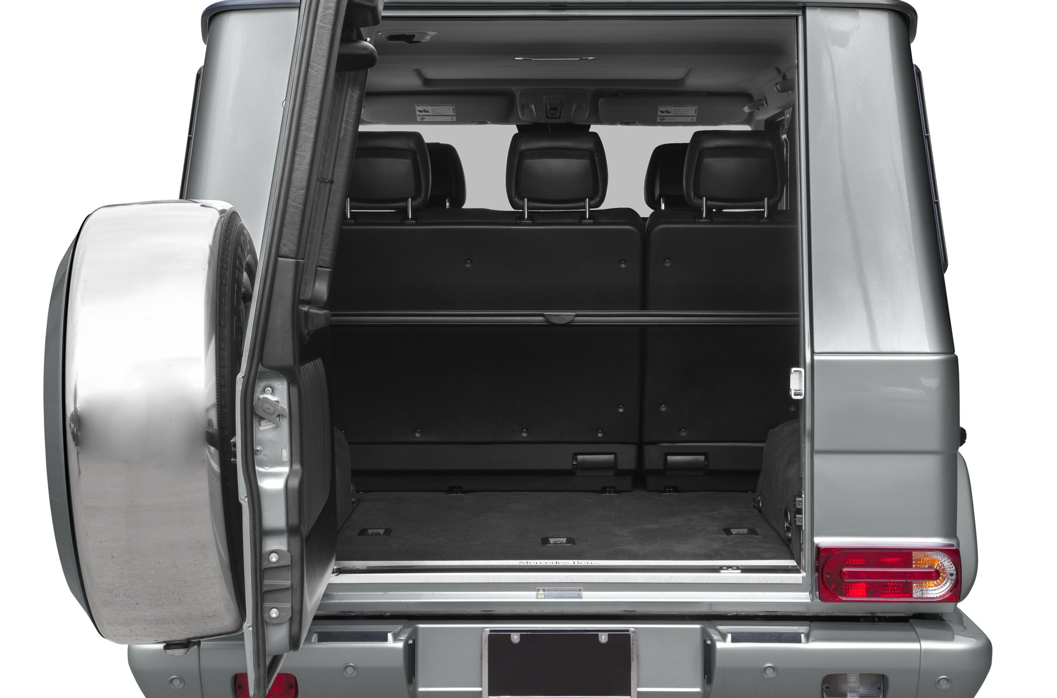 SUV rear trunk with spacious cargo and three-row seats