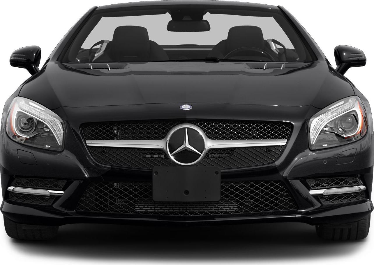 Front view with distinctive grille and headlight design.
