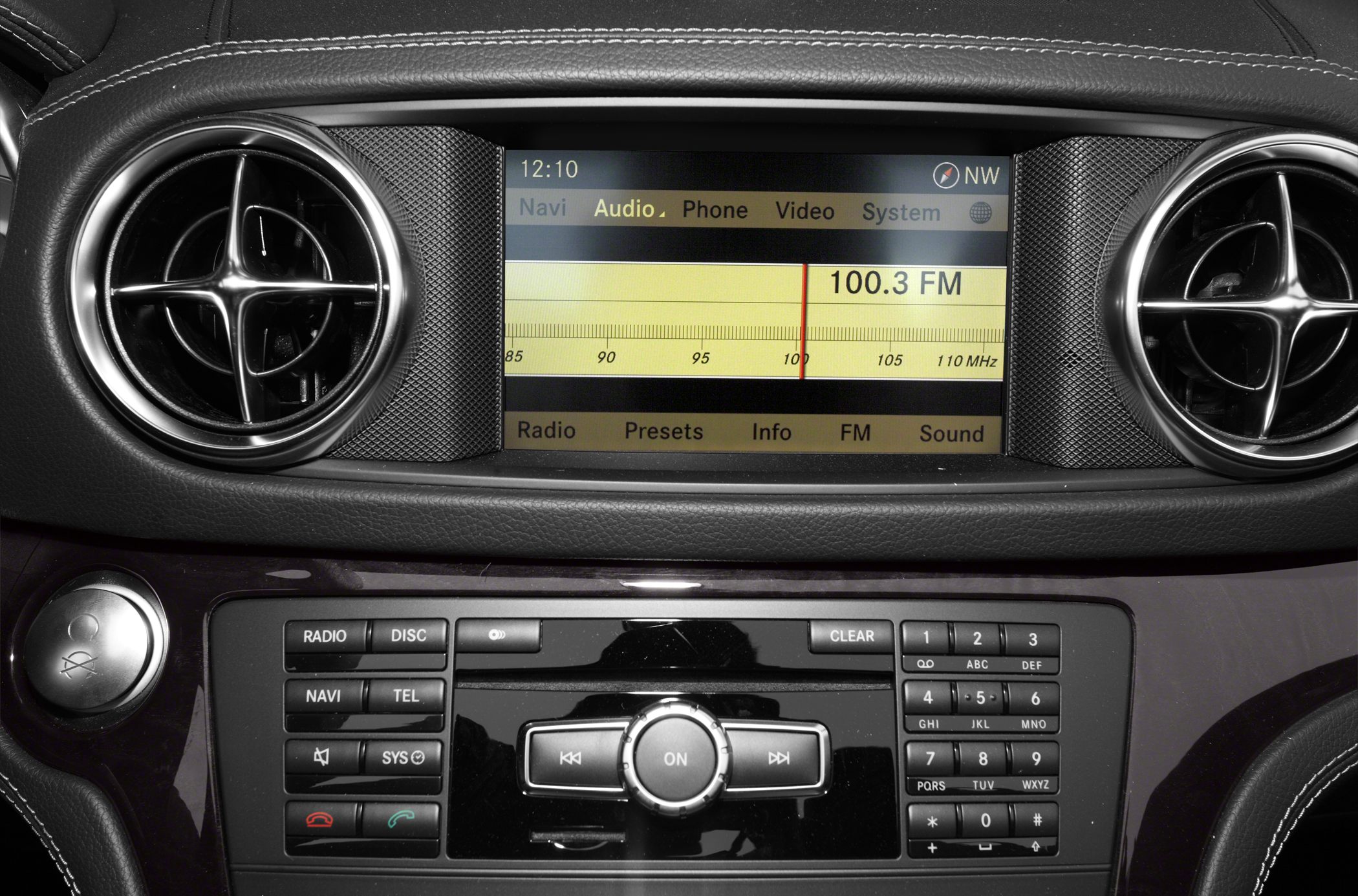 Car infotainment display and circular air vents