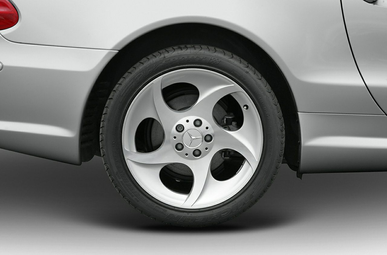 Close-up of alloy wheel and rear fender of a sports car