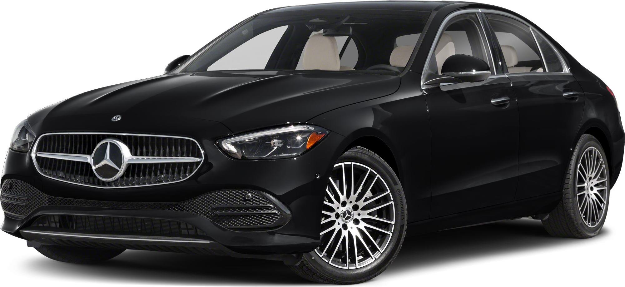 Front view of a luxury sedan with stylish grille and alloy wheels