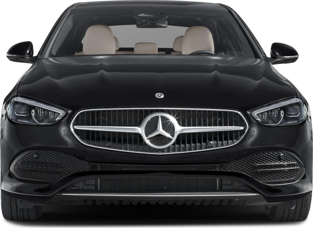 Car front grille and LED headlights close-up