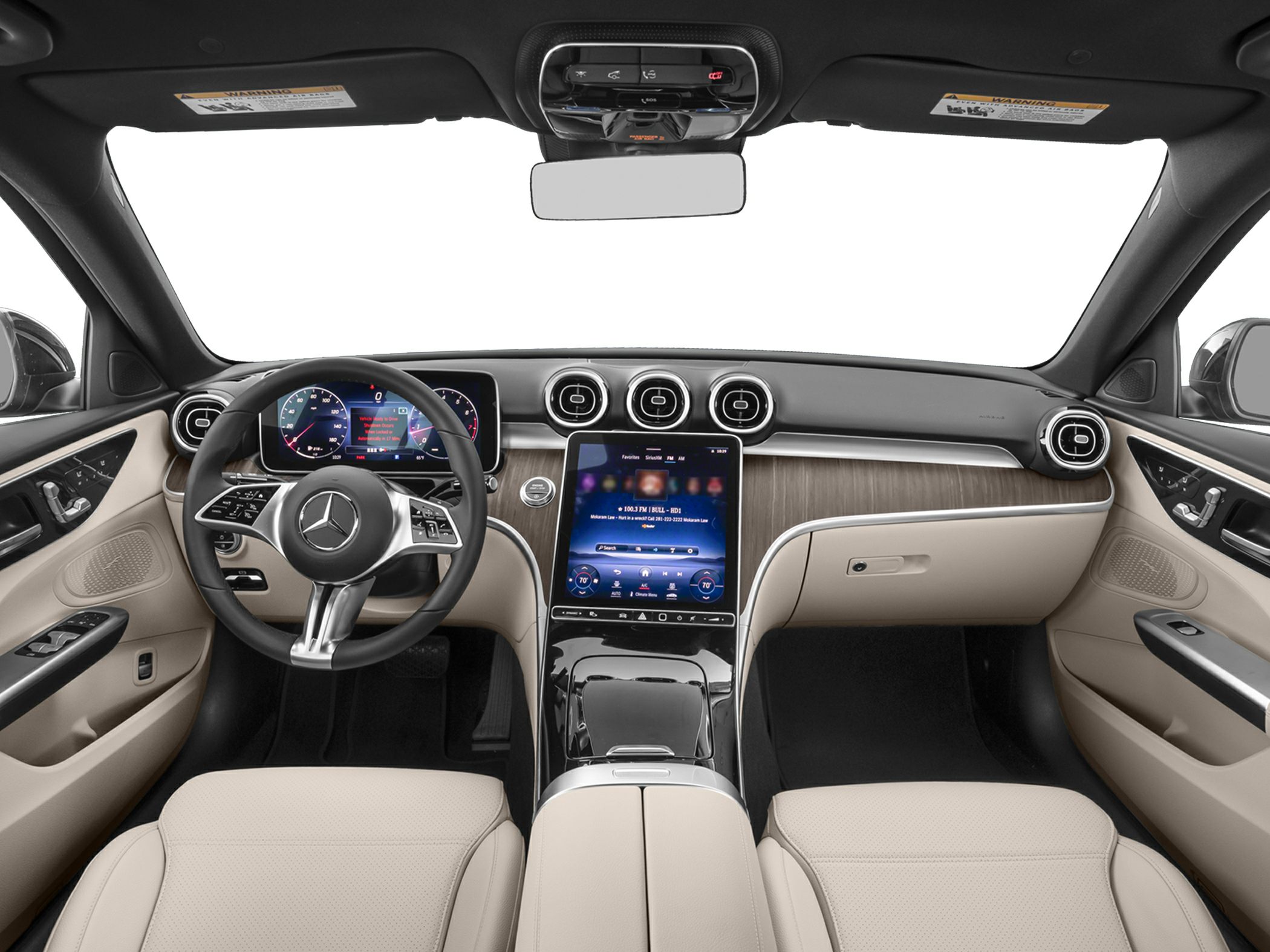 Luxury dashboard and multifunction steering wheel with digital displays