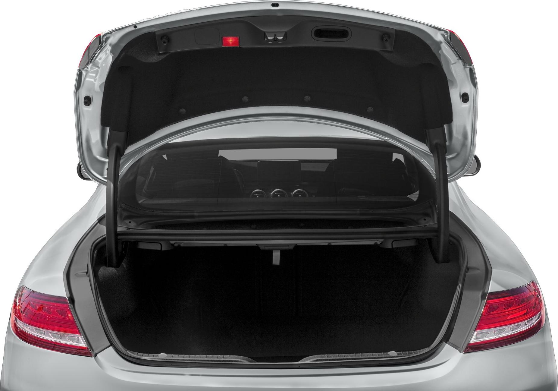 Rear open trunk with visible tail lights and spacious compartment