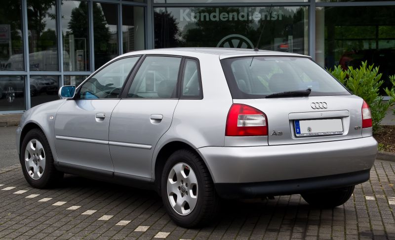 Silver hatchback rear with distinctive rear lights and smooth bumper