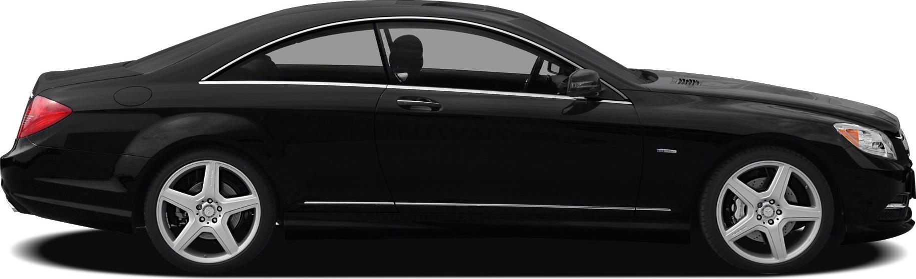 Side profile of a luxury coupe with 5-spoke alloy wheels