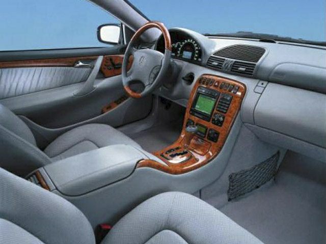 Luxury interior with wood trim and leather upholstery