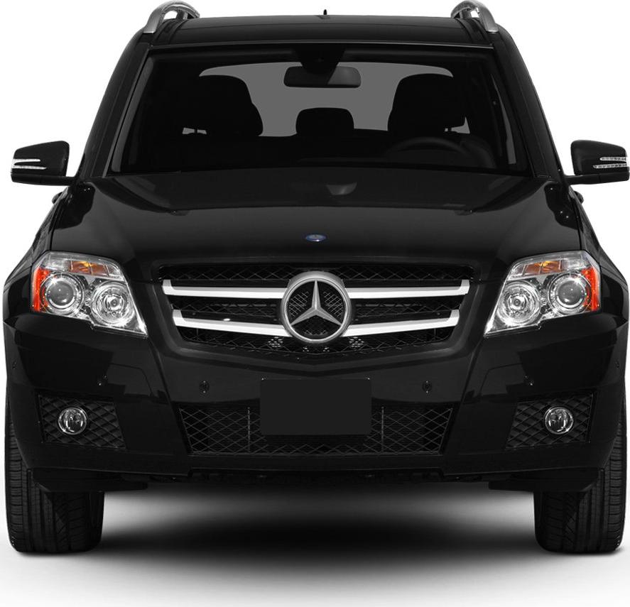Front profile showing headlights, grille, and sleek design of a black SUV