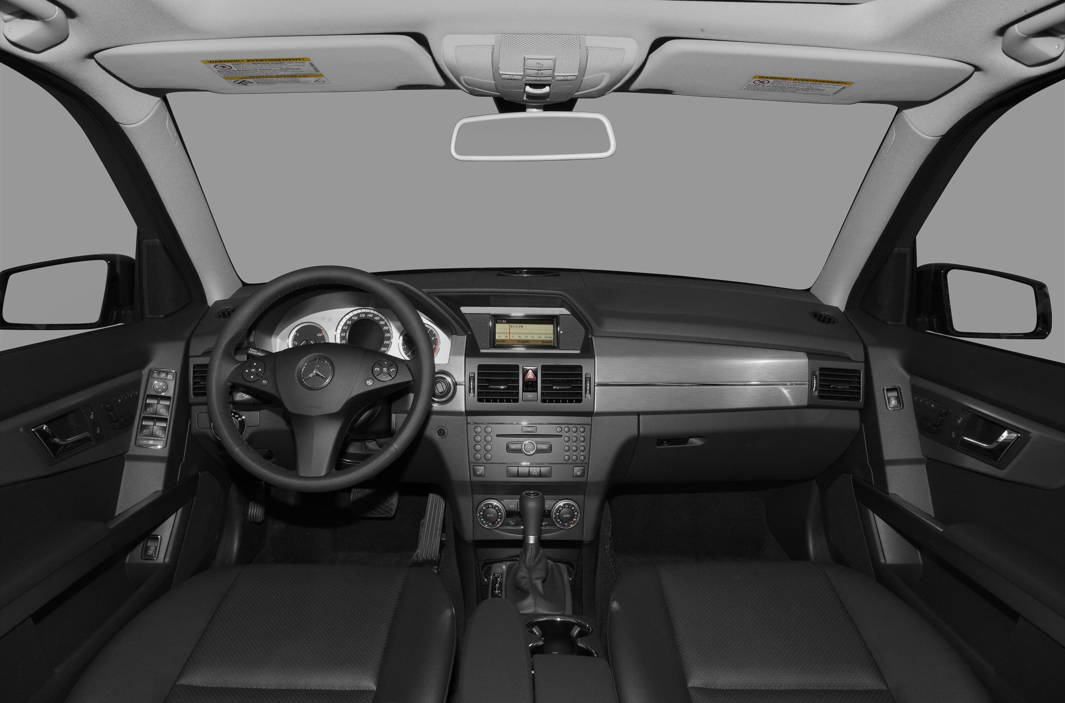Interior dashboard with steering wheel and center console