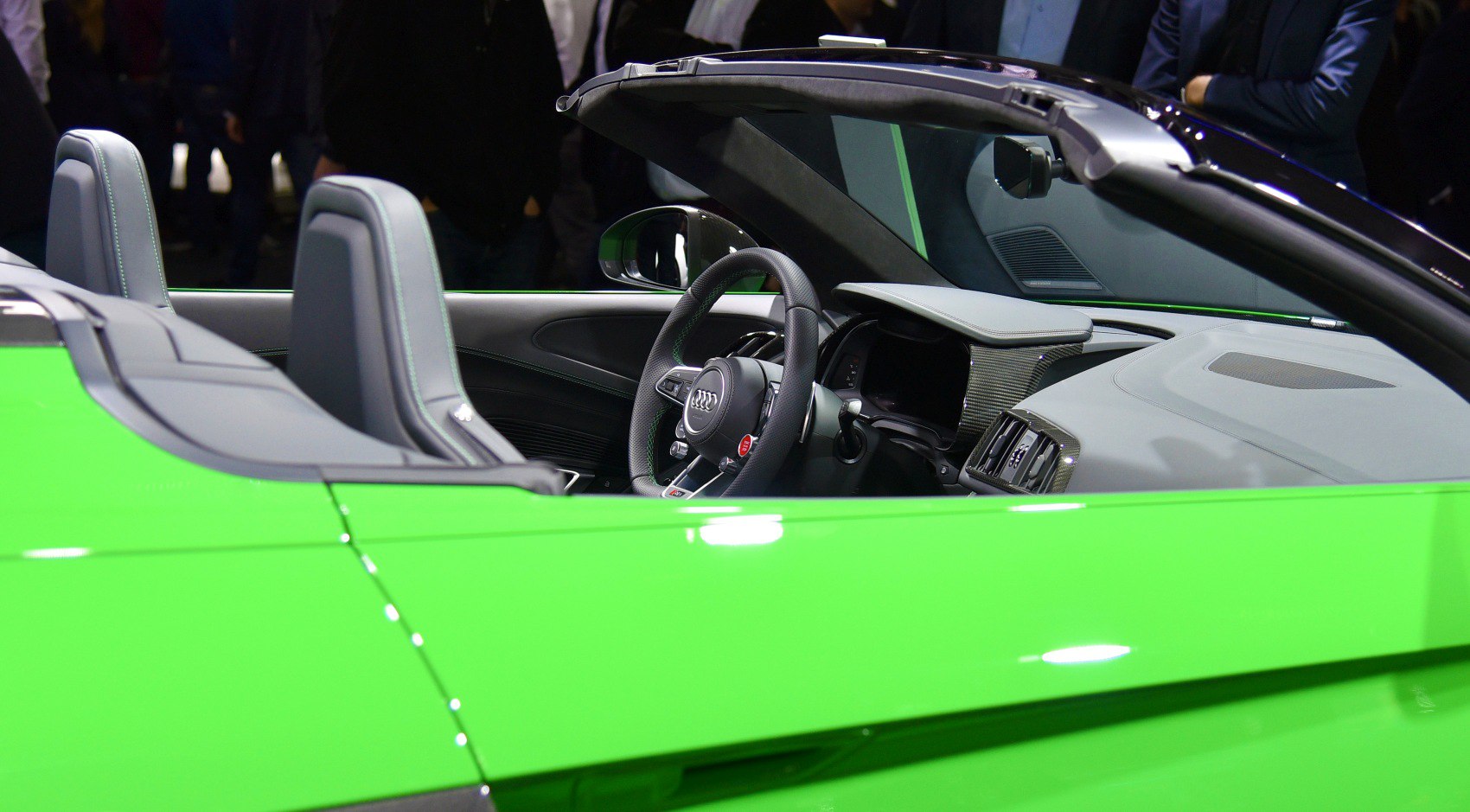 Convertible interior with premium seats and sports steering wheel