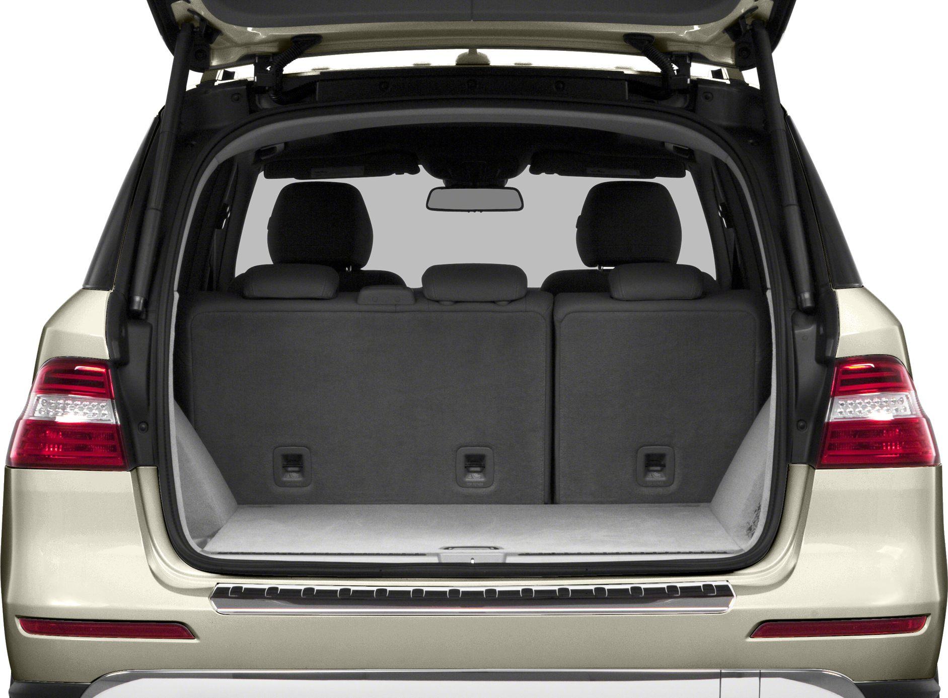 Open trunk showing rear seats and spacious cargo area.