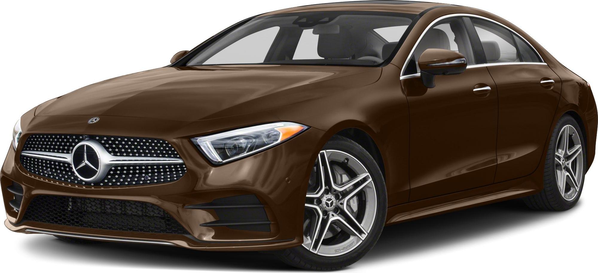 Luxury four-door coupe with star emblem grille and alloy wheels