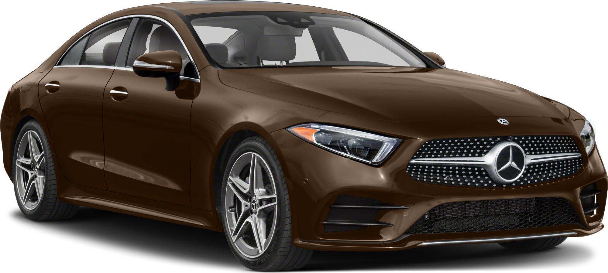 Front-side view of a sleek luxury coupe with distinctive grille and LED headlights