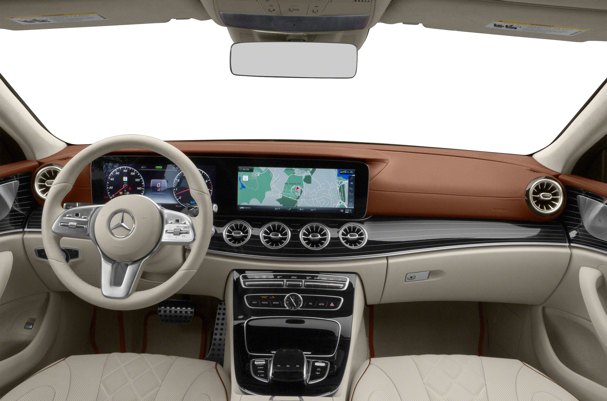 Digital instrument cluster and navigation display with luxury dashboard design