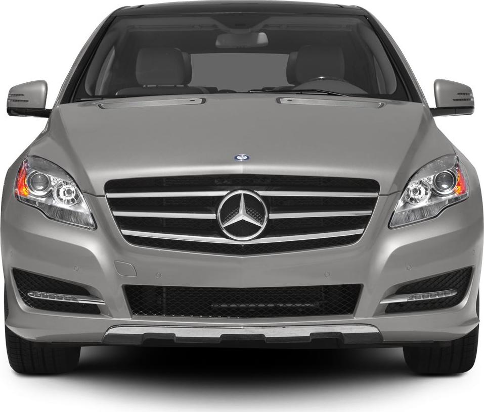 Front view showing grille and headlights with LED daytime running lights