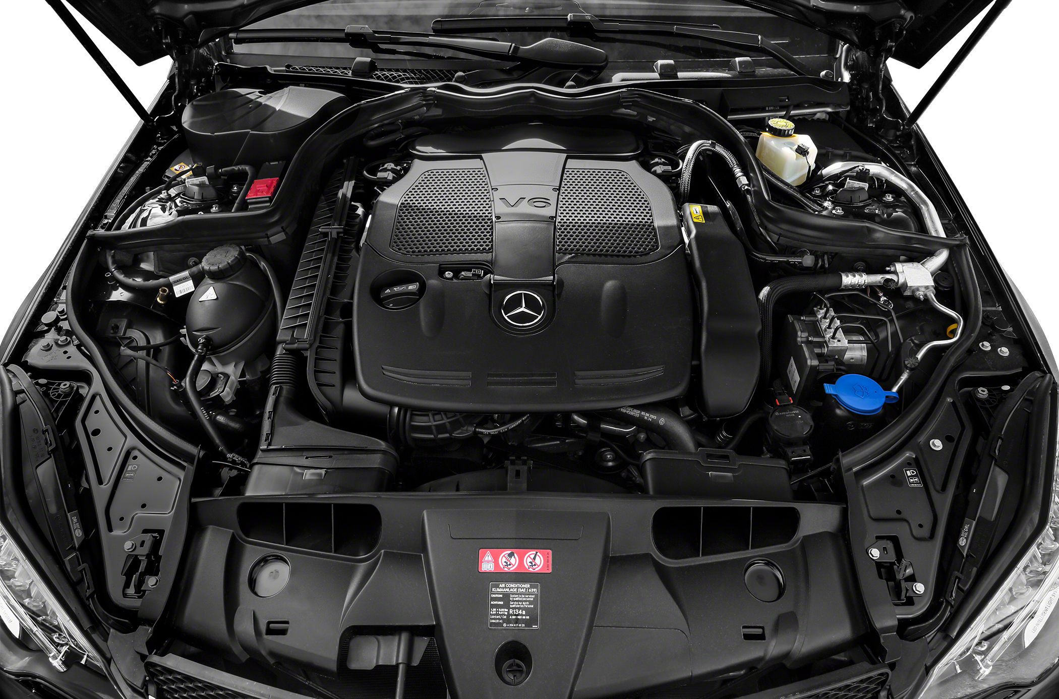 V6 engine compartment with detailed engine cover and components