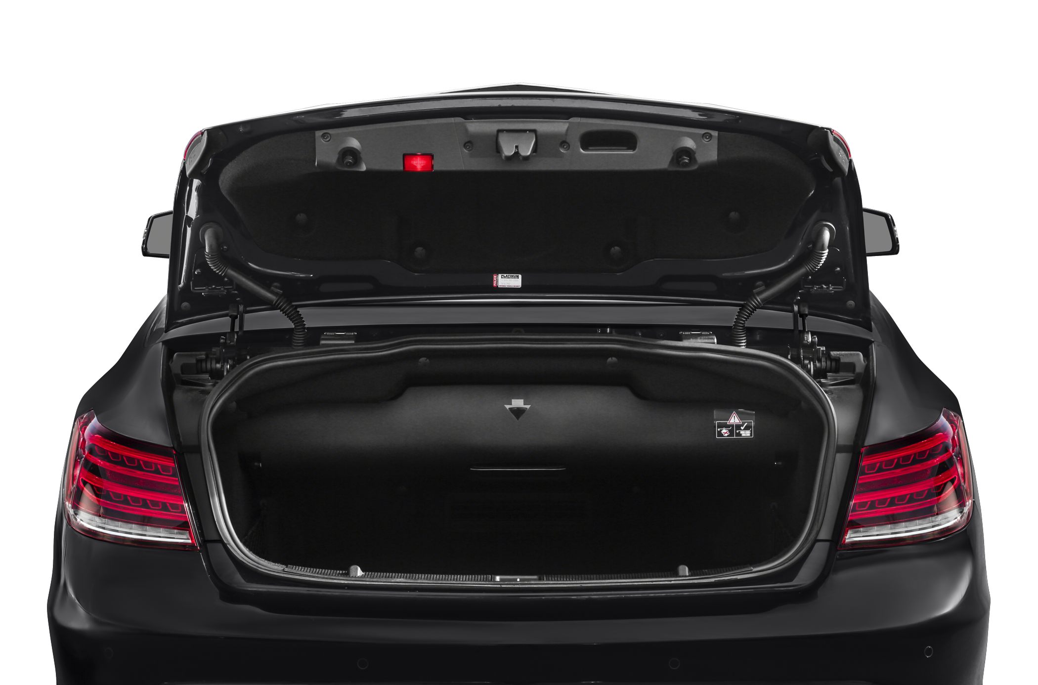 Open trunk view and rear tail lights of a luxury convertible