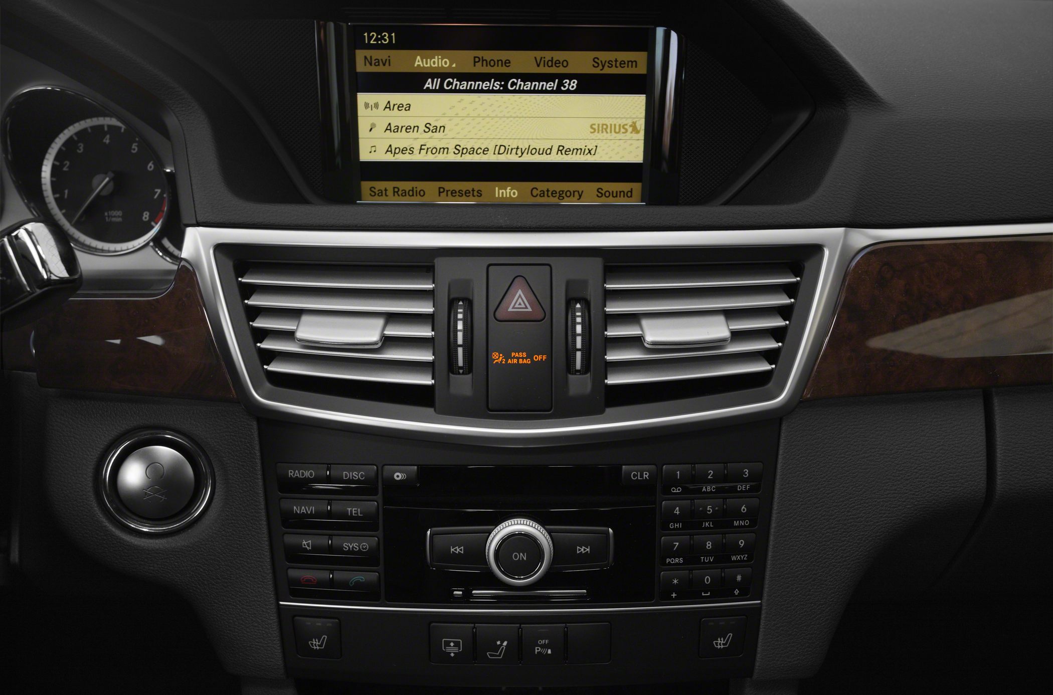 Dashboard with infotainment system and climate controls