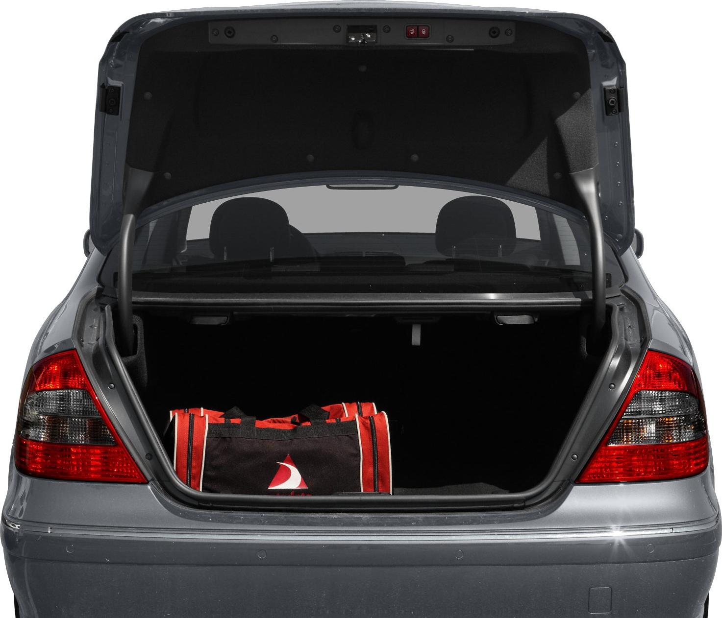 Open trunk with rear lights and visible cargo space