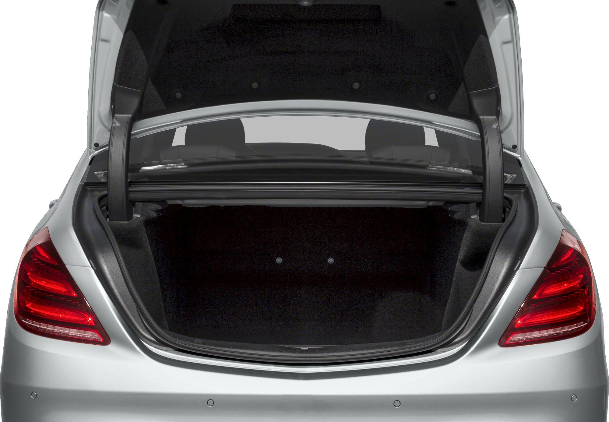 Open spacious trunk with rear taillights and visible rear seats