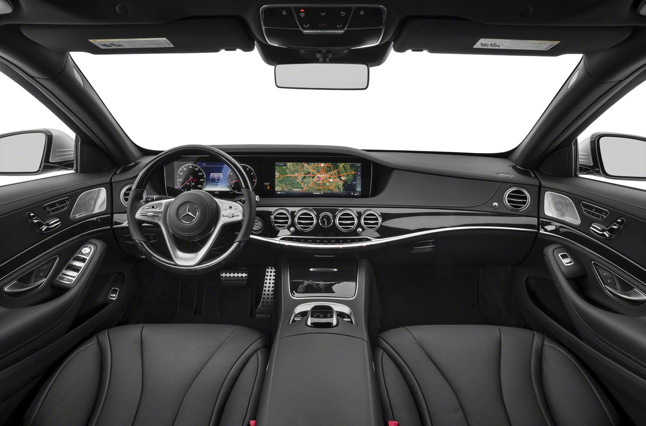 Luxury dashboard with digital displays and premium controls