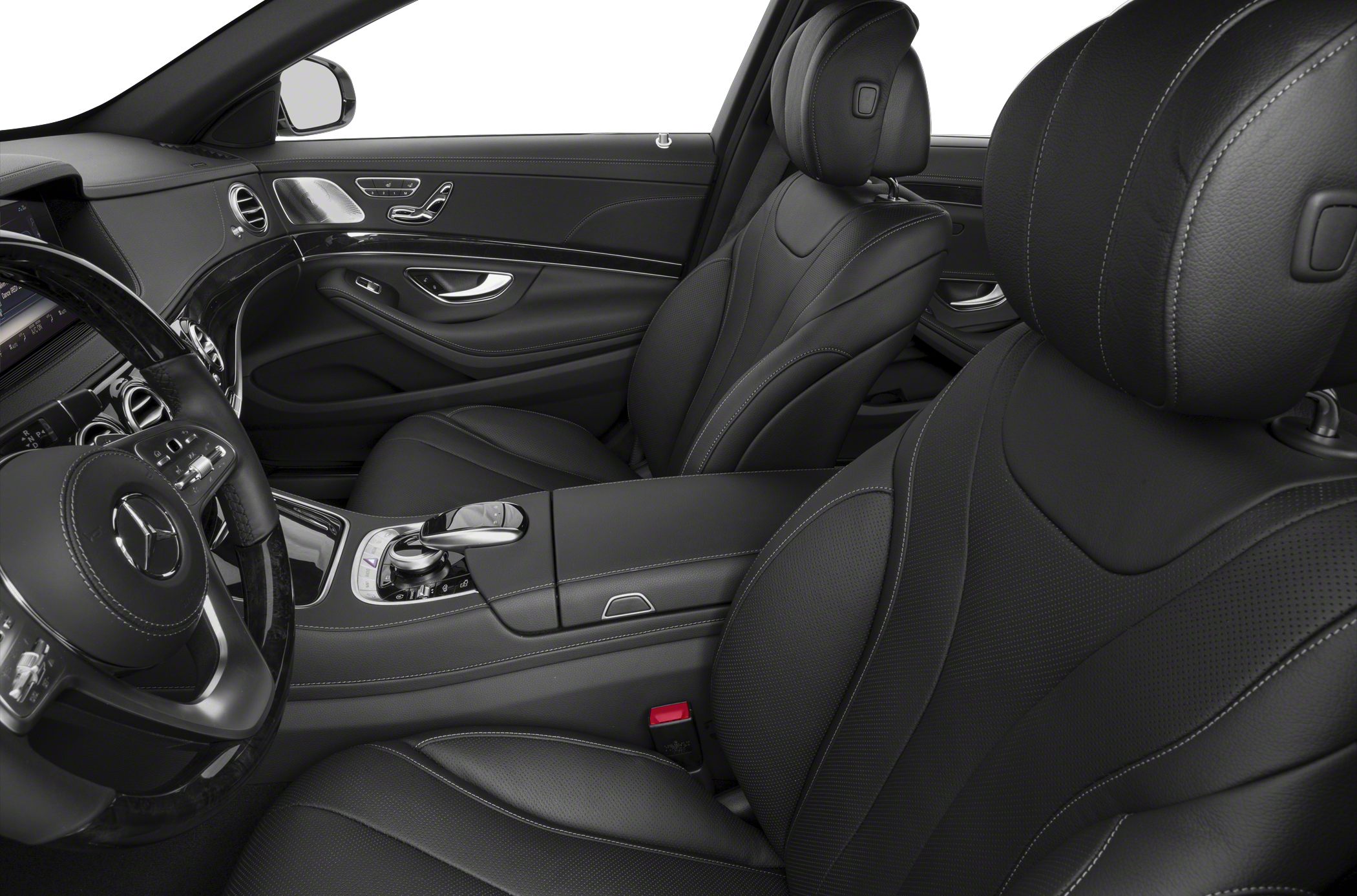 Luxury black leather seats with advanced controls and premium interior trim