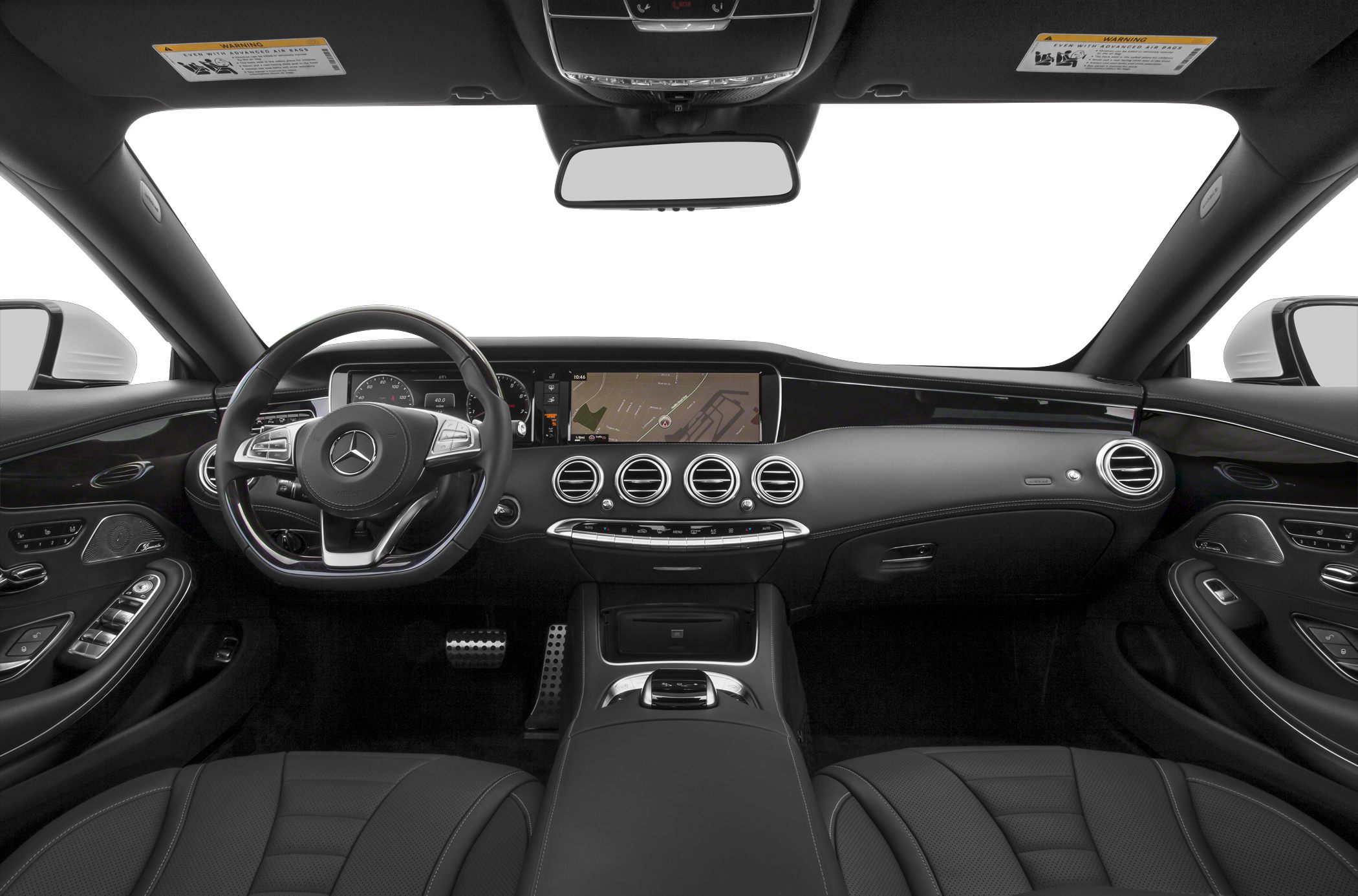 Luxury dashboard with digital display and multifunction steering wheel