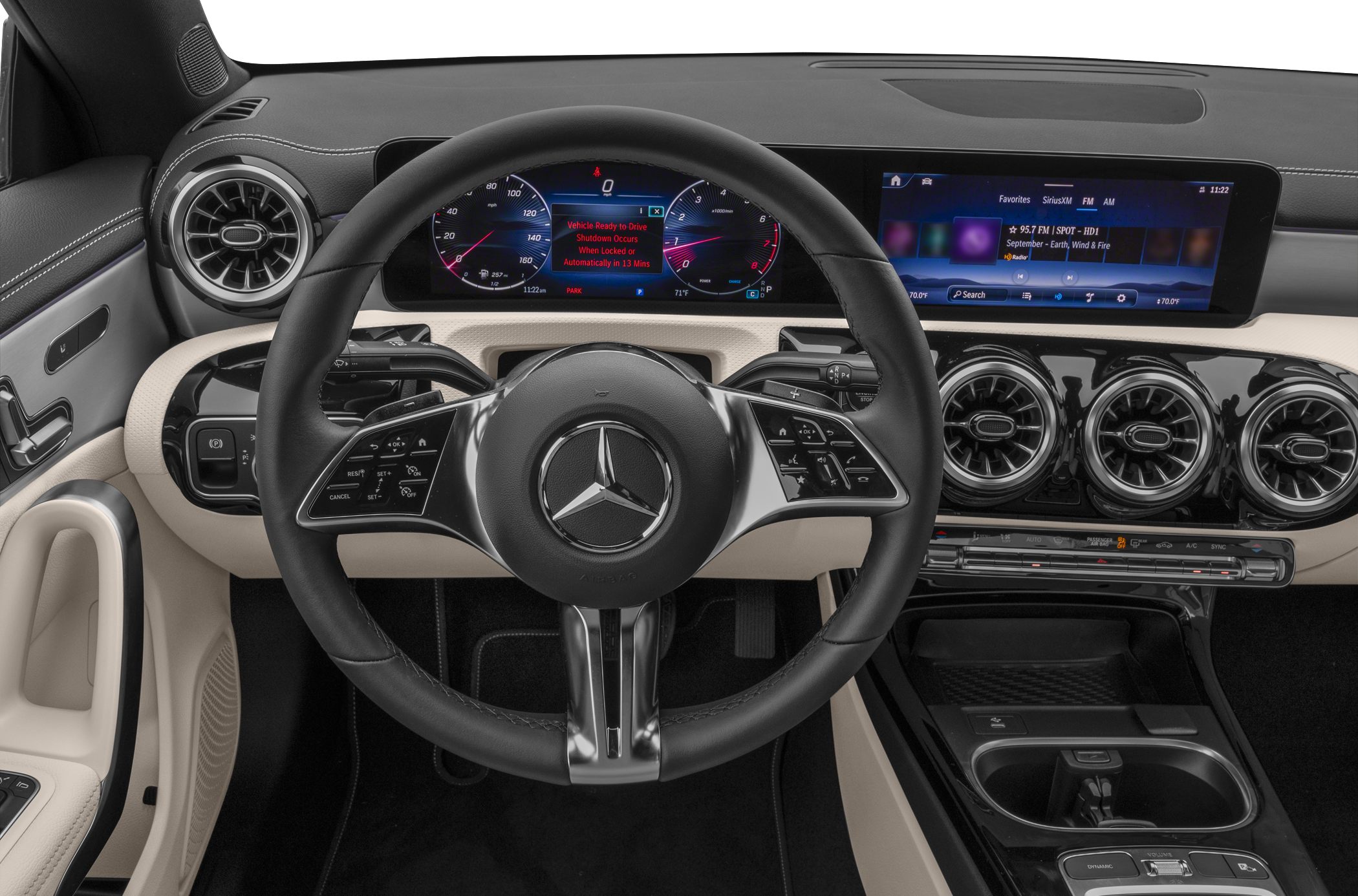 Digital instrument cluster, multifunction steering wheel, high-tech infotainment display