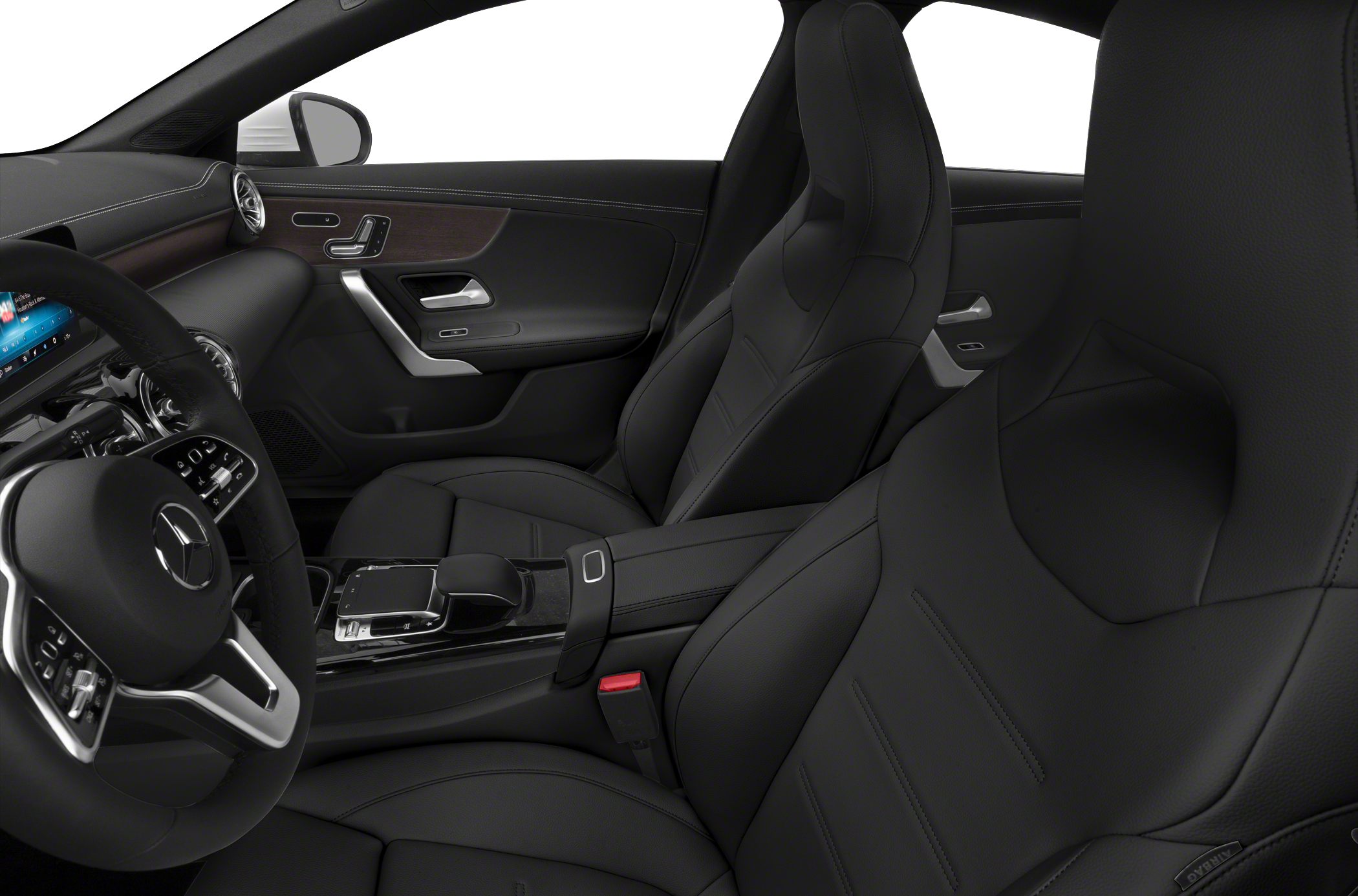 Black leather sport seats and modern dashboard controls
