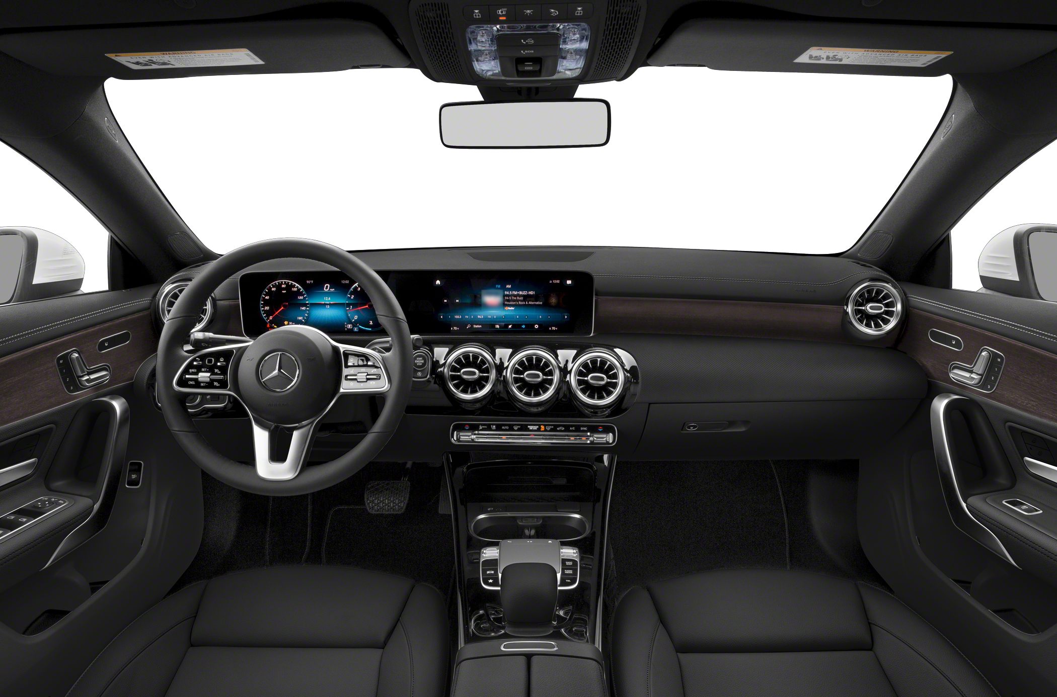 Modern dashboard with digital instruments and multifunction steering wheel