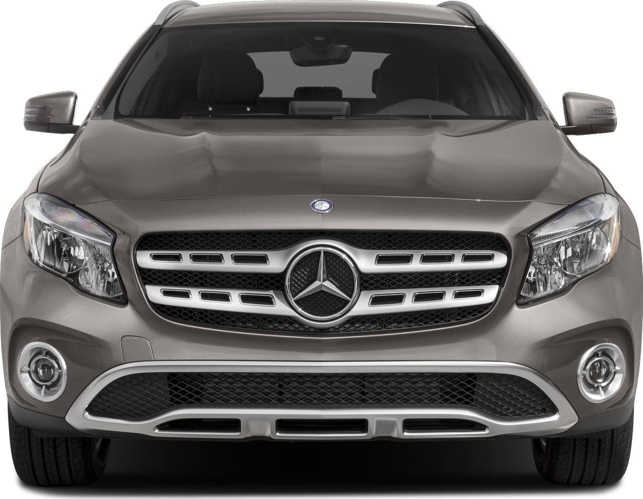 Front grille and headlights of modern SUV with fog lights and sporty design